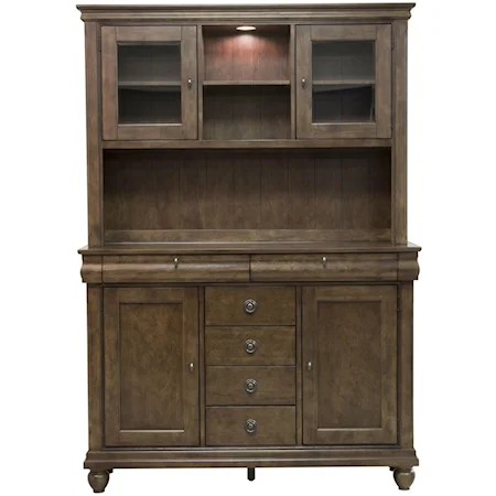 Traditional Server & Hutch with Touch Lighting